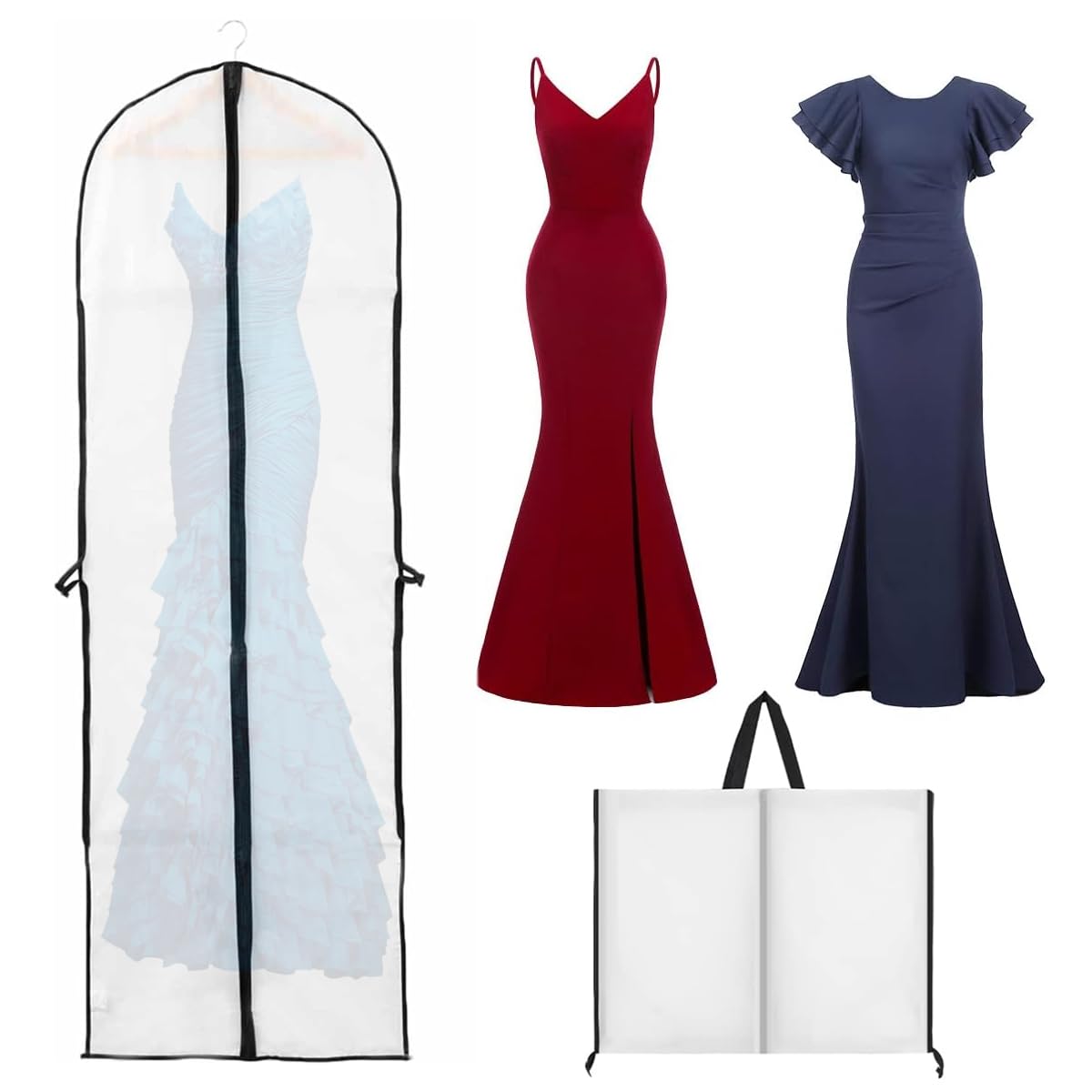 HASTHIP Gown Garment Bag for Womens Prom and Bridal Wedding Dresses, 70.8 HASTHIP Gown Garment Bag for Womens Prom and Bridal Wedding Dresses, 70.8